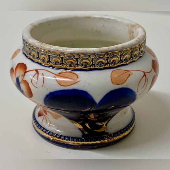 19th Century Antique Gaudy Welsh Unrecorded Pattern Metal Banded Salt Vessel - Picture 11 of 16